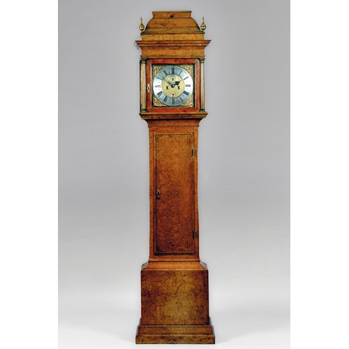 18TH CENTURY ANTIQUE BURR-YEW LONGCASE CLOCK BY JOHN STEPHENS OF LONDON